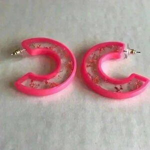 INC new Gold Tone Medium Resin Speckled in Pink